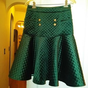 Ellie Makir New York Quilted Drop Waist Skirt Sz S
